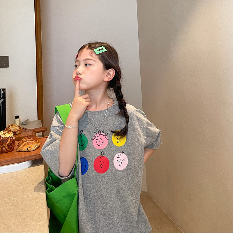 Girls' spring collection : new t-shirts for girls, middle and big kids, spring/autumn base layers, versatile tops for children, korean style