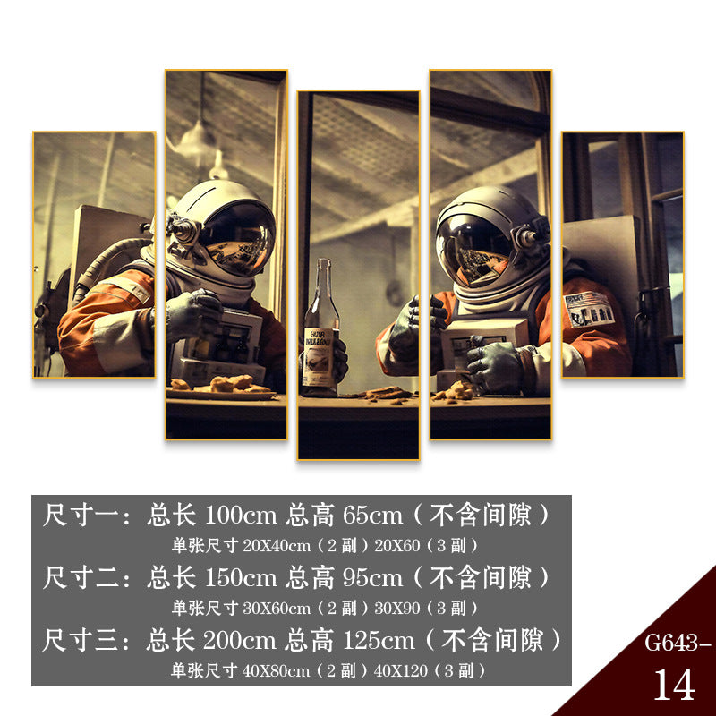 Bar wall decoration painting astronauts astronauts KTV background wall hanging painting Qingba pub nightclub box mural