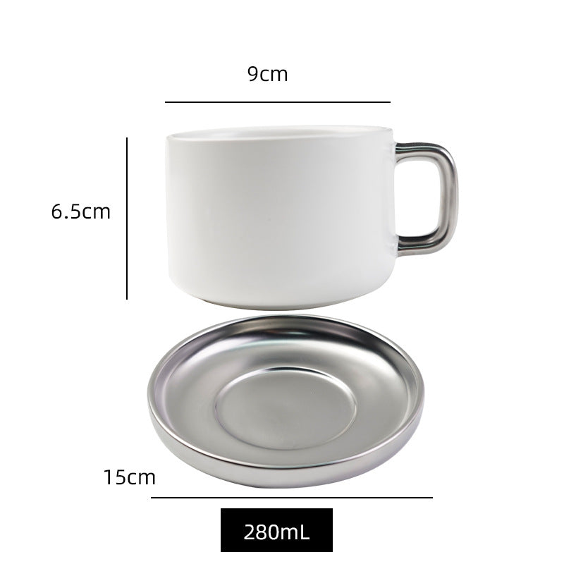 Scandinavianins creative ceramic coffee cup high-grade high-looking electroplated afternoon tea milk cup drinking ceramic cup