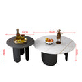 Modern minimalist designer slate coffee table small apartment for home high and low table living room iron round coffee table set