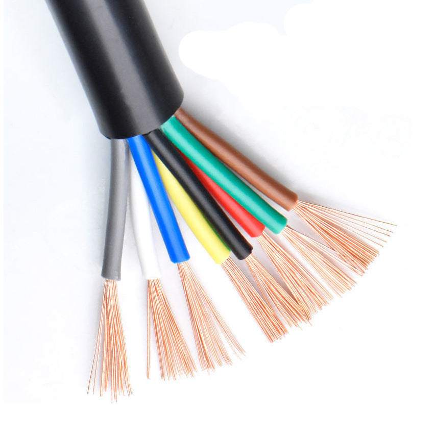 RVV8 core national standard sheathed wire 0.5 0.75 1.0 1.5 2.5 multi-core color control wire multi-strand soft copper wire