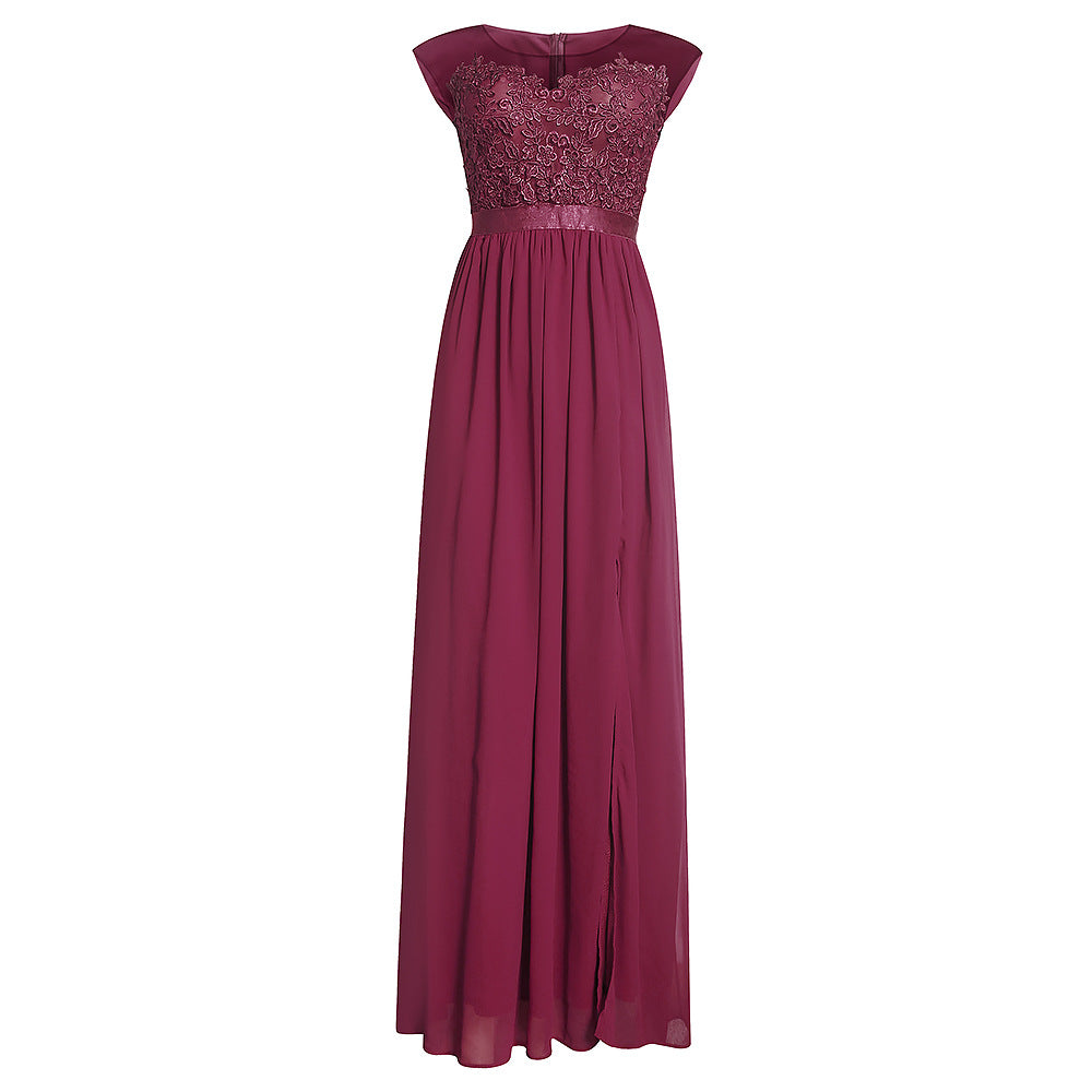Aliexpress  african women's new wedding dress sexy slit maxi dress evening gown lace chiffon dress