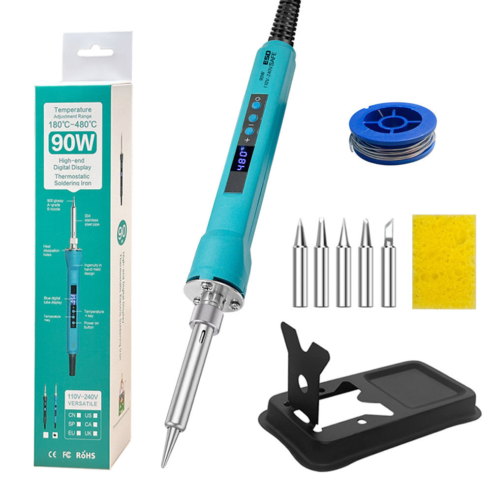 Cross-border new product 90W internal heating type digital display temperature regulation constant temperature electric soldering iron set electric loiron welding pen household maintenance