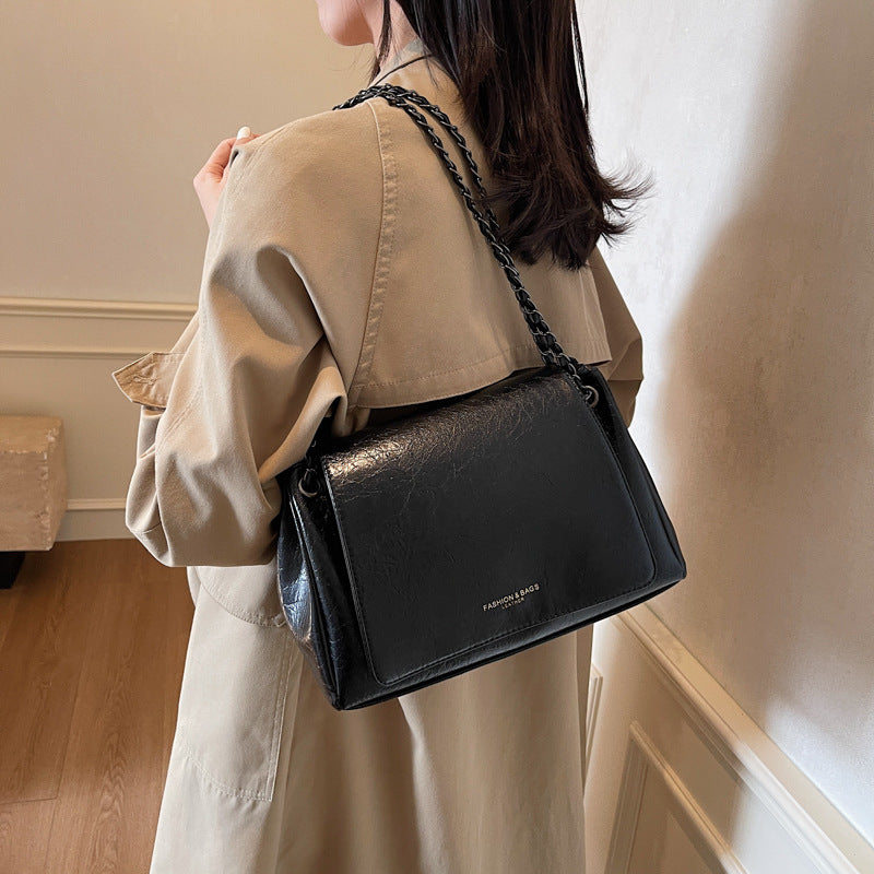 Foreign trade advanced sense versatile chain tote bag women's 2025 new large-capacity leisure commuting shoulder messenger bag