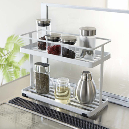 Japanese Home Kitchen Shelf Seasoning Bottle Shelf Box White Small Fresh