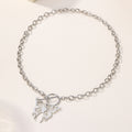Sweater necklace wholesale european and american cross-border personalized jewelry women's butterfly niche high-end ot buckle autumn and winter accessories necklace