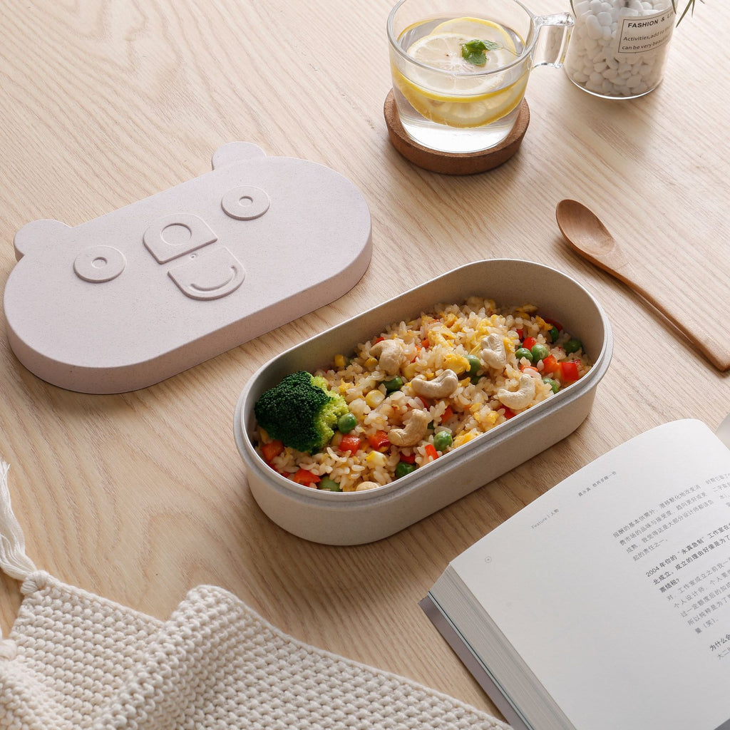 Cartoon easy bear wheat straw lunch box office worker bento box student lunch box with compartment microwave oven lunch box