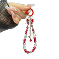 Luxury rhinestone butterfly phone charm crystal pendant wristlet chain accessories - high-end mobile phone lanyard for women