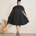 Batwing sleeve plus size loose casual pleated flared skirt sexy mini dress women's dress - direct from the manufacturer