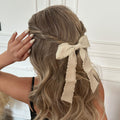 Wholesale large bow ribbon hair clips - european & american cross-border jewelry - women's exaggerated fashionable elegant lace ruffle hair accessories