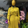 European and american cross-border women's fashion:  spring new collection - stylish tie-waist long sleeve blouse and high-waisted pleated wide-leg pants set