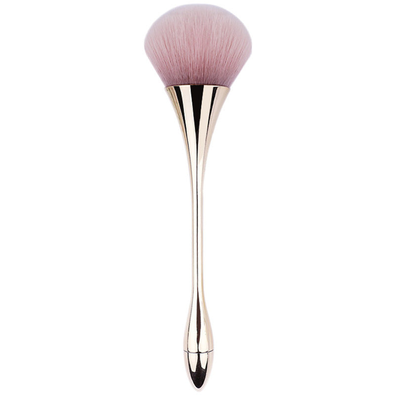 Single long-handled makeup brush, small waist makeup brush, electroplated large powder brush, manicure dust, soft hair makeup brush