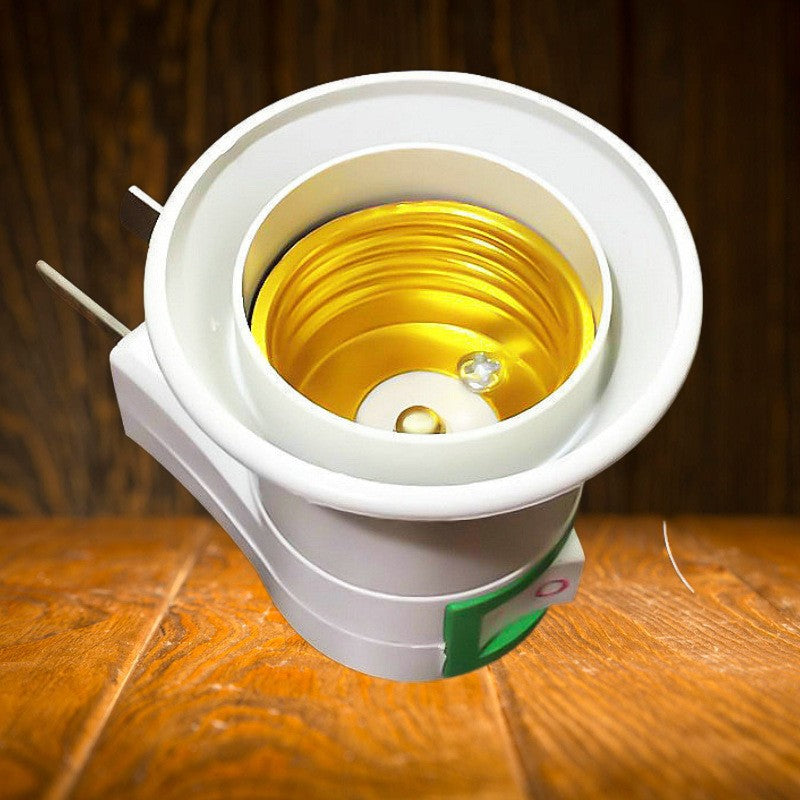 With switch plug-in wall screw conversion lamp holder manufacturer E27 flat mobile LED lamp holder, round plug specification plug