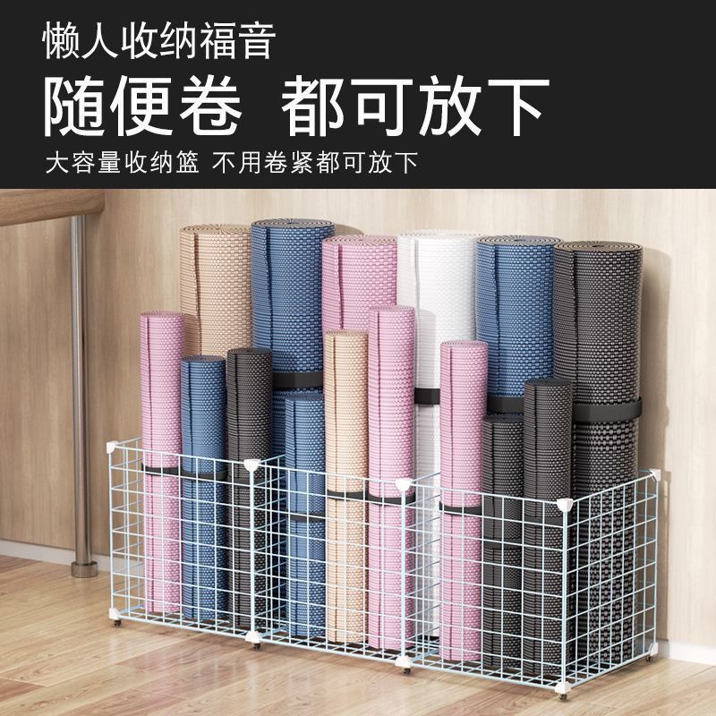 Wrought iron mesh storage basket - portable laundry hamper, organizer, shelf, fruit basket, basketball, yoga mat, and toy storage bin