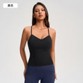 Women's yoga tank top with built-in bra pads, shockproof, high-stretch activewear for fitness, running, and training - camisole style (yg-1004)
