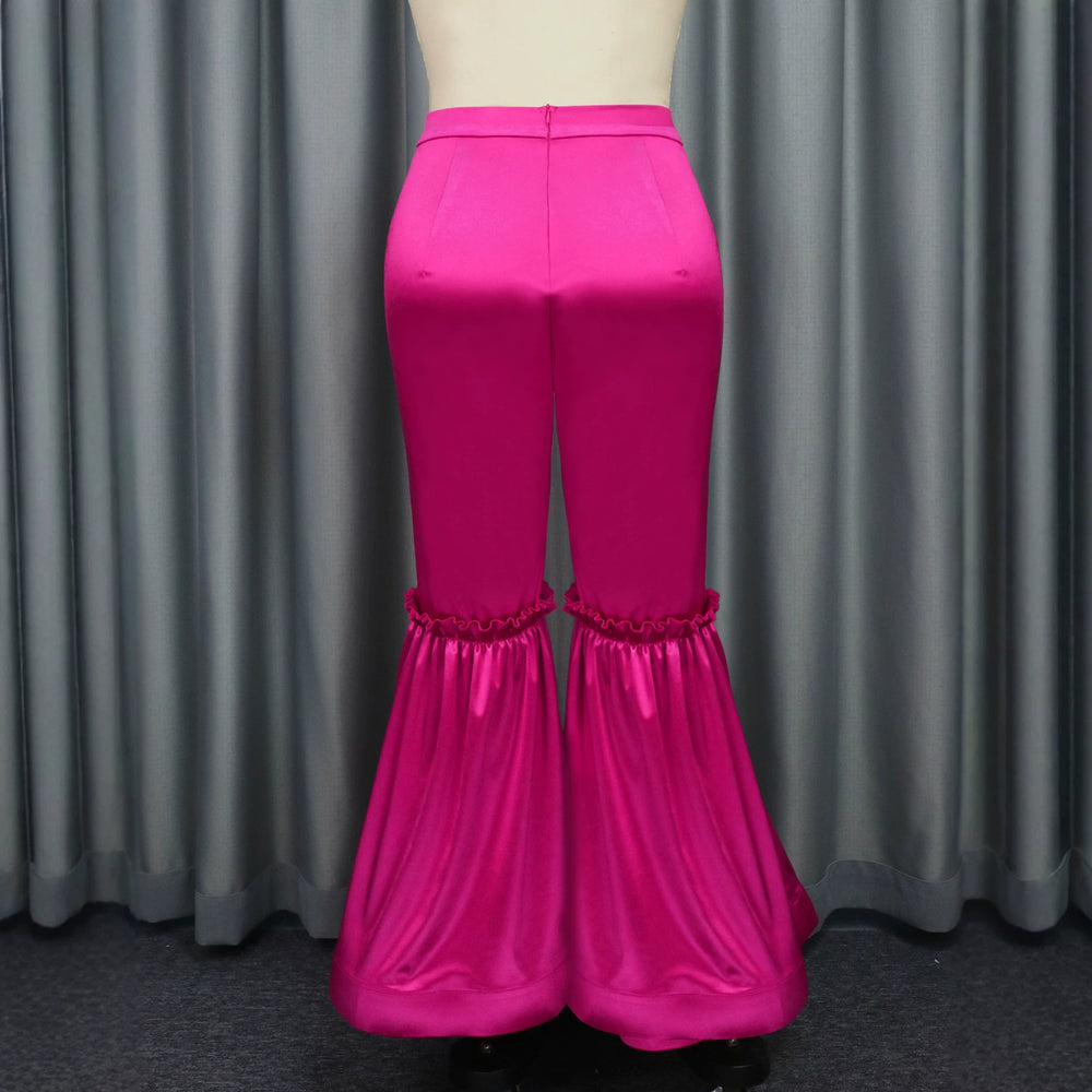 New arrivalfashionplus sizepatchwork bell-bottom pants silm butt pure color party cocktail women's pants trousers