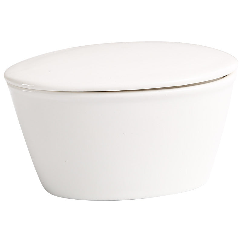 Ceramic household stew pot steamed egg with lid restaurant tea snack steamer special creative water drop steaming bowl egg custard dessert bowl