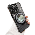 Four-corner airbag case for apple 17 pro max, anti-drop minimalist iphone 15 mirror stand protective cover