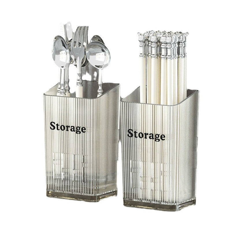 Chopstick cage wall-mounted non-punching light luxury spoon storage box chopstick rack high value drainable kitchen chopsticks