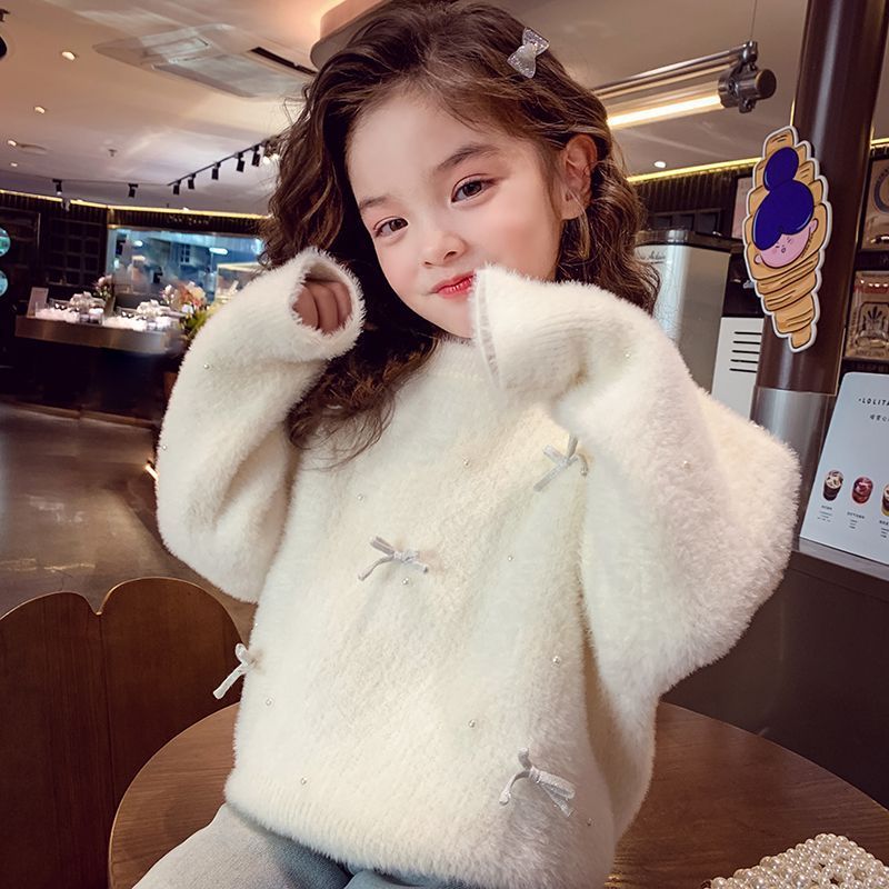 christmas kids' sweater - fleece-lined, extra thick, chinese new year style. versatile knitted base layer for boys and girls