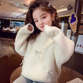 christmas kids' sweater - fleece-lined, extra thick, chinese new year style. versatile knitted base layer for boys and girls