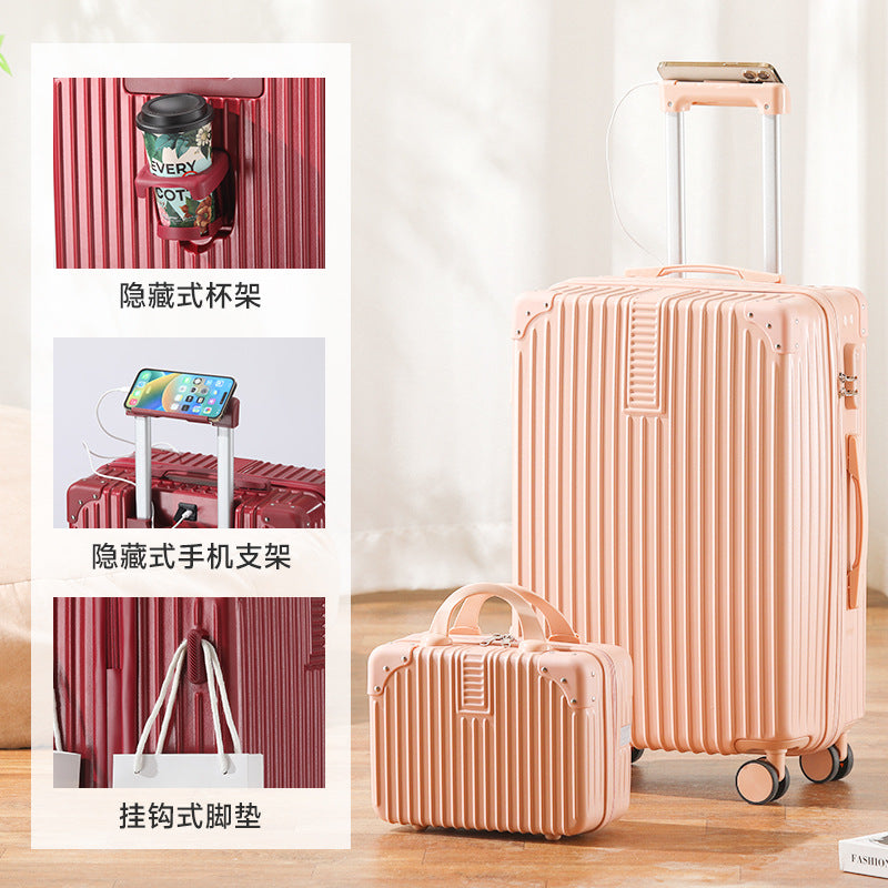 New multi-functional child and mother suitcase large-capacity men's and women's trolley case wear-resistant universal wheel suitcase password case