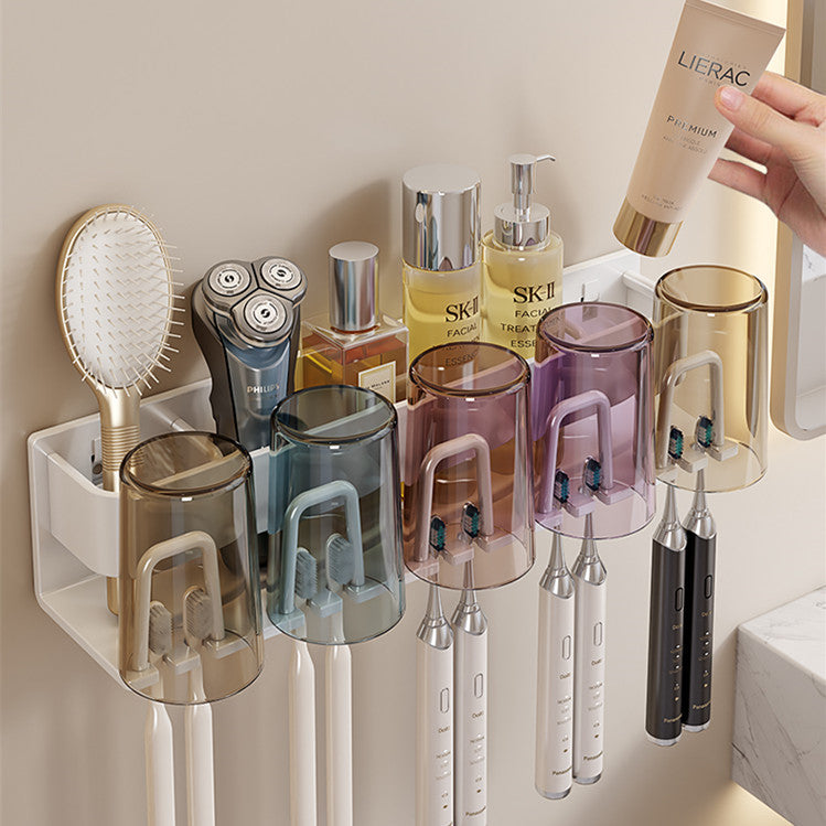 Removable toothbrush rack No punching mouthwash cup holder Wall hanging storage rack Electric toothbrush Toothpaste holder Wholesale