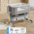 Aluminum alloy baby crib - portable, convertible, multi-functional, foldable, seamless splicing, baby rocking bed