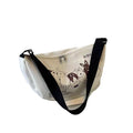 Niche style canvas bag for women 2024 spring and summer new arrivalcasual large capacity student shoulder work clothing bag crossbody dumpling bag