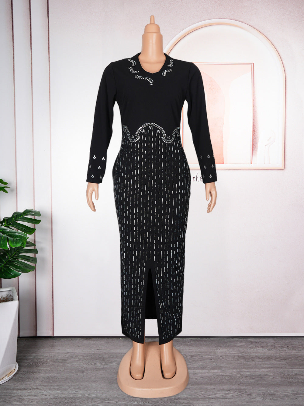 Fashion african plus size women's clothing hot diamond stand collar hip skirt  independent station elegantelegance style dress