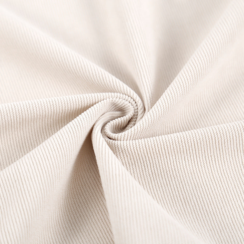 Warp knitted elastic 21 corduroy fabric 21 pit thin polyester corduroy luggage sofa throw pillow clothing fabric