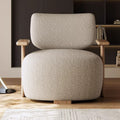 Scandinavian living room casual wabi-sabi style white ash wood cashmere fabric for home business backrest casual single sofa chair
