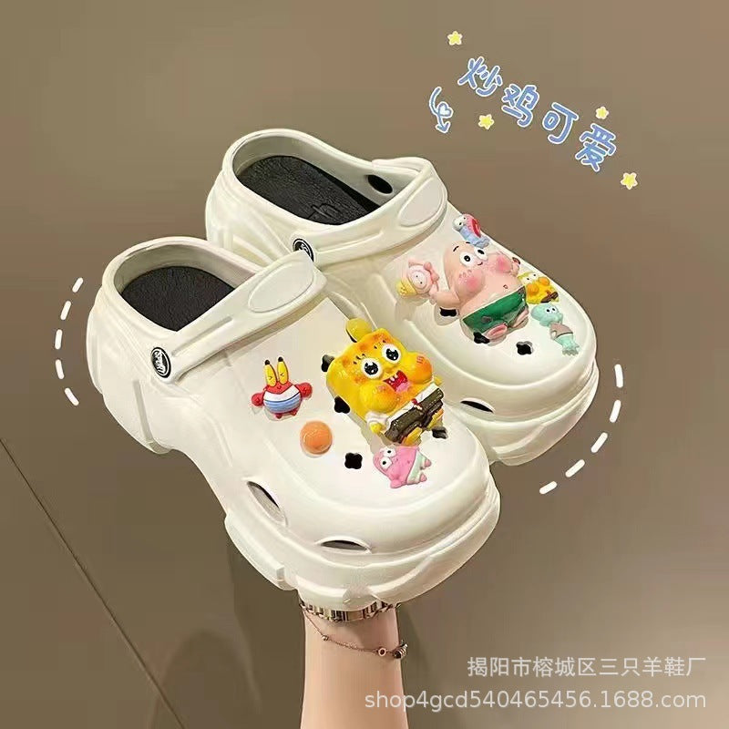 Thick sole crocs women's new arrival heightenednon-slipfashionpopular popular beach sandals outwear summer wholesale