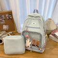 New arrivalstylish pain layer dual-purpose school bag large capacity pure color detachable pain bag primary school student middle school student backpack