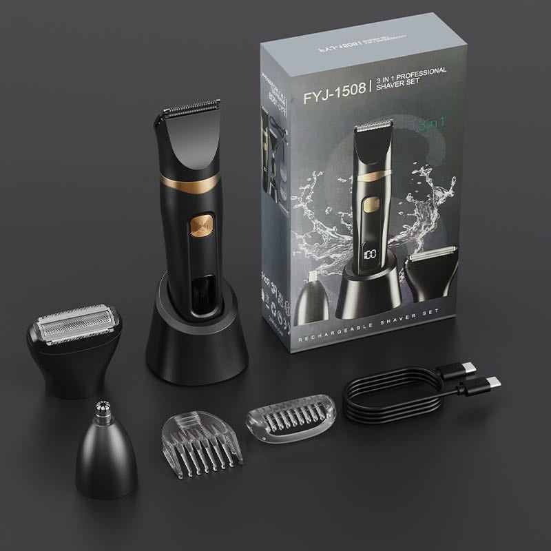 Men's 3-in-1 electric trimmer: portable, multi-functional, and a must-have for grooming