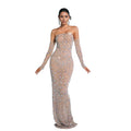 C7021 cross-border   independent station fashionfashion women's hot diamond one-line skirt dress long skirt