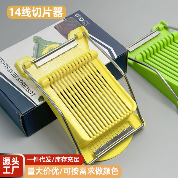 Cooked potato slicer Lunch ham slicer 14-wire cutting 5mm thickness ham cutting fruit segmentation tool