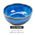 European style kiln turned blue ceramic salad bowl restaurant hotel special stylish vegetable soup bowl noodle bowl special-shaped ceramic bowl
