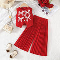 export autumn/winter new arrivals: european and american style girls' suit vest and wide-leg pants set