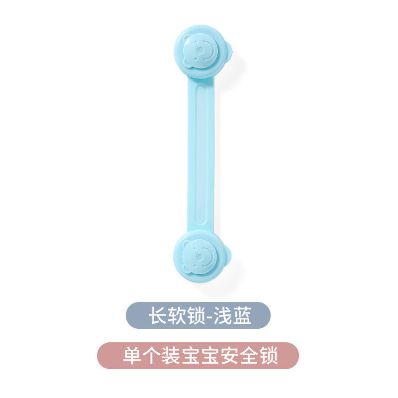 Multifunctional baby anti-pinch drawer lock kidssecurity lock baby protection kids supplies cabinet door bear head lock buckle