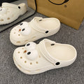 Super cute cartoon clogs for women, perfect for summer wear. new for 2023, these adorable, lightweight, and non-slip eva slippers are ideal for indoor use and feature a closed-toe design