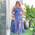 New plus-size off-the-shoulder african print maxi dress for spring/summer - perfect for cross-border e-commerce on  and