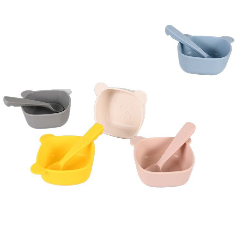 Factory supply food grade silicone bowl suction cup bowl baby learn to eat complementary food bowl saliva pocket anti-splashing silicone bowl