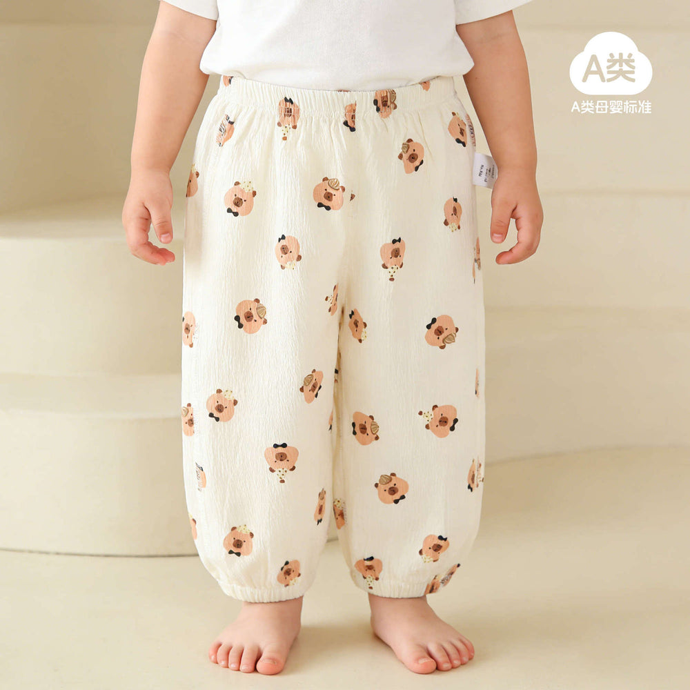 Summer kids anti-mosquito pants baby casual cartoon pants infant thin bloomers 1-2 years old big butt pants