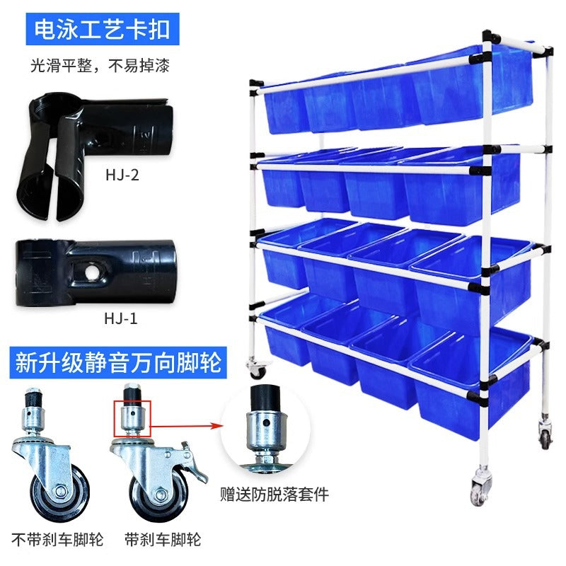Mobile Shelf Wholesale Warehouse E-commerce Sorting Truck Wire Bar Picker Truck Silent Wheel Plastic Basket Wire Bar Truck Trolley
