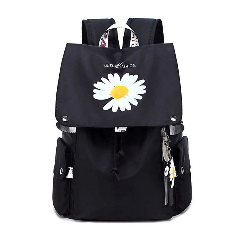 Women's daisy backpack - trendy student backpack for high schoolers - lightweight, large capacity travel bag