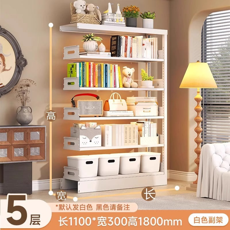 Household bookshelf perforated board storage rack library floor-standing multi-layer steel bookcase student kids storage picture book rack