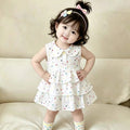 Girls' summer dress - lightweight baby clothes, cute baby girl's first birthday dress, cake skirt, polka dot romper dress