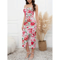 cross-border new women's fashionable elegant floral print slit dress