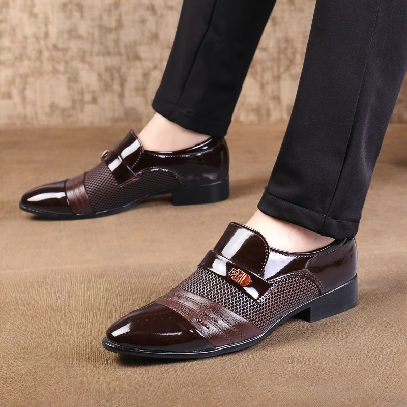 New men's leather shoes: lightweight, casual, durable, business-ready, spring/autumn style, round toe, soft leather, breathable, work & formal dress shoes